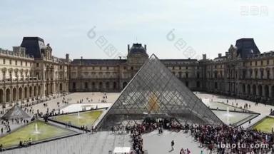 2018年6月14日，法国-巴黎卢浮宫无人驾驶飞机俯瞰